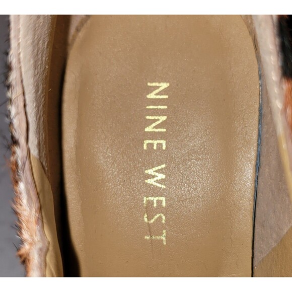 Nine West Heels - Cowhide Leather - Leopard Print Booties 7.5 - Picture 7 of 8